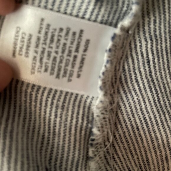 Caslon Linen Blue Striped Jacket Size M - Picture 3 of 4